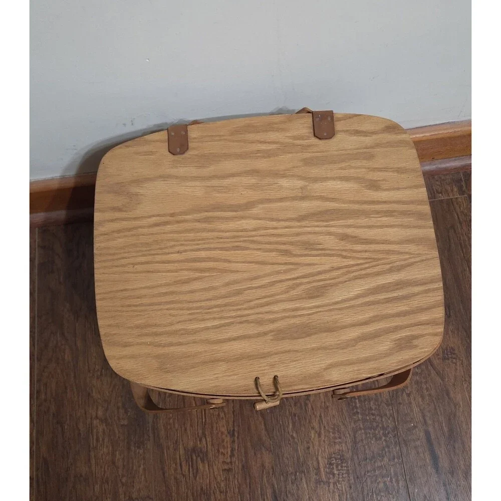 Vintage Longaberger Large Picnic Basket With Lid & Riser 1989 USA